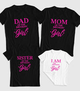 Dad, Mom, Sister and Birthday Girl Unisex Half Sleeve T-Shirts (Pack of 4)